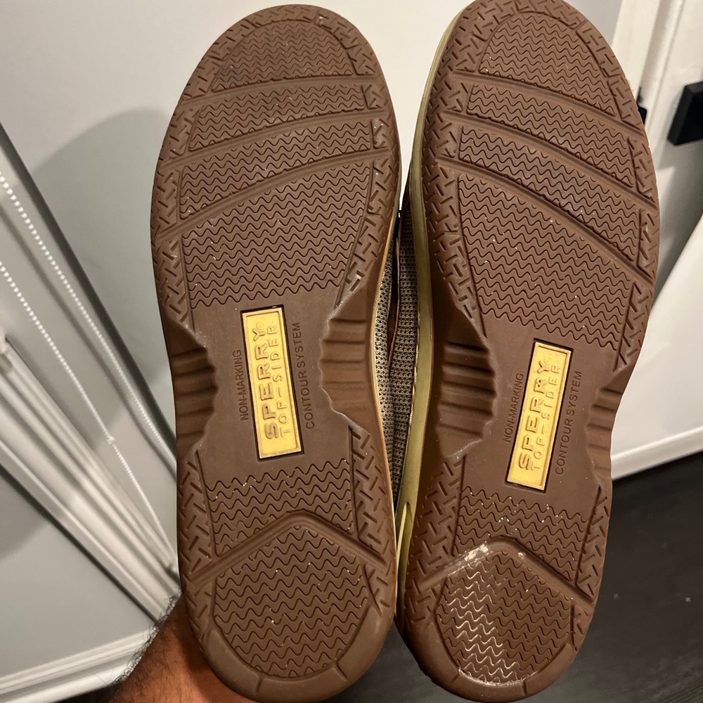 Sperry Tan Boat Shoes with Moccasin Construction and Non-Marking Soles - Picture 5 of 5